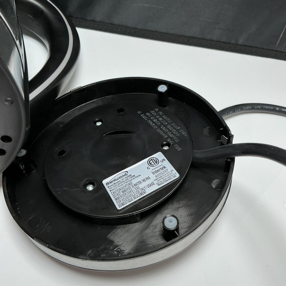 Brentwood 1.7L Cordless Electric Glass Kettle Hot Water Boiler Blue LED Black - Picture 10 of 12